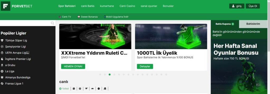 forvetbet bahis seçenekleri